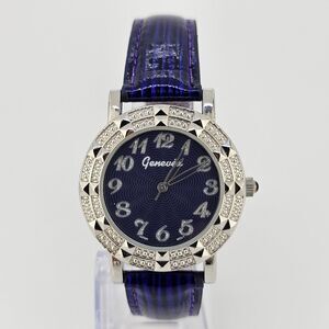 Women's‎ Watch 37MM Purple Dial Purple Leather Bands New Battery
